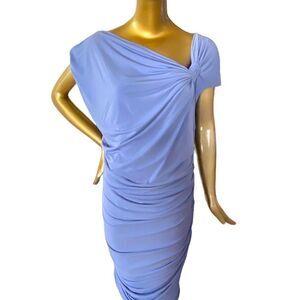 Melissa Masse made to measure periwinkle ruched dress. See photos 4 measurements
